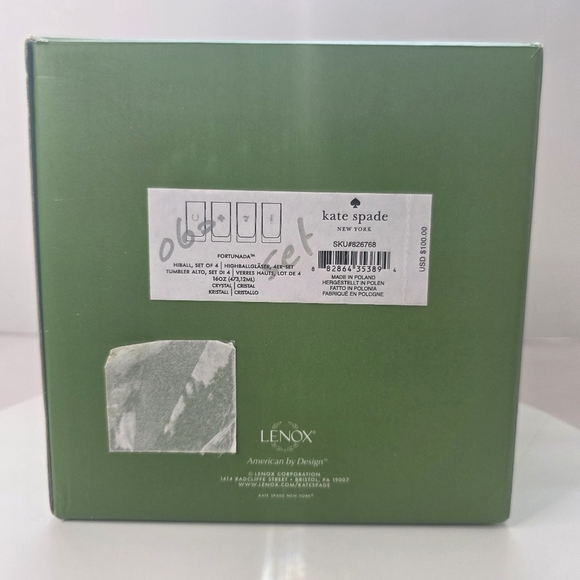 ⭐️40% Off⭐️ Kate Spade New York Fortunada Highball Glasses - Set of 4 - 16oz - Picture 4 of 13